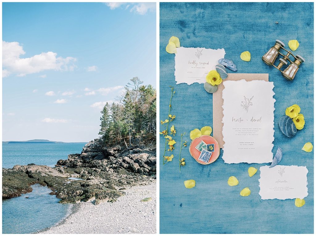 bridal details on the shores of acadia national park