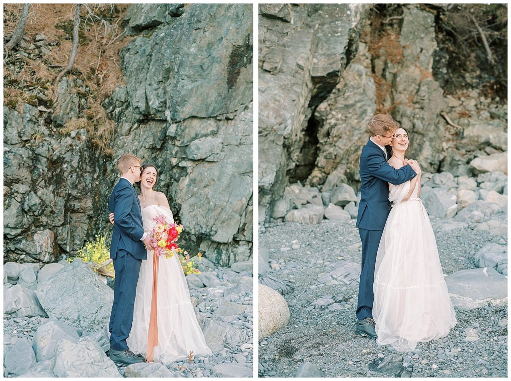 bride and groom portraits at Acadia National Park