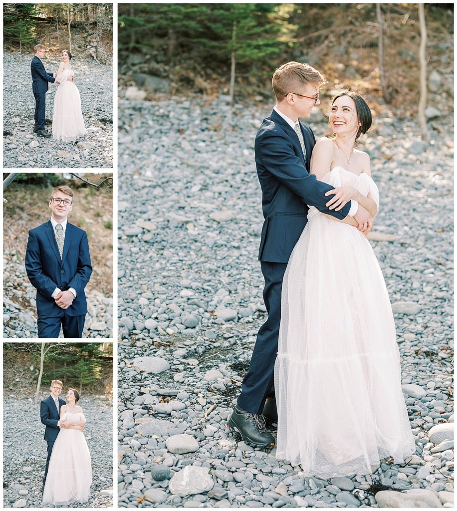 bride and groom couples portraits in Maine