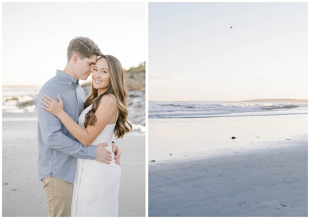 sunset-higgins-beach-engagement-photos