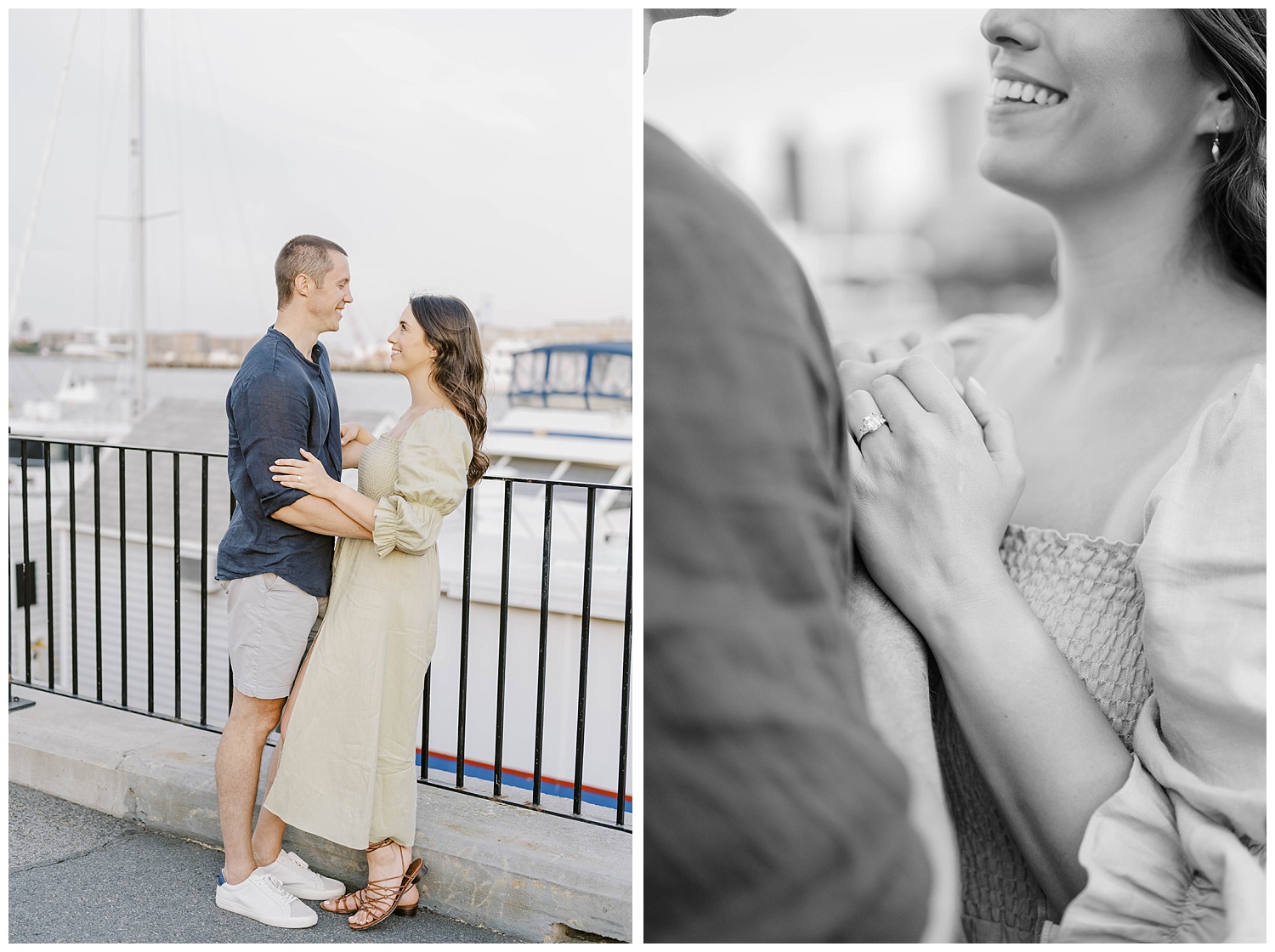 engagement ring at photo session in Boston