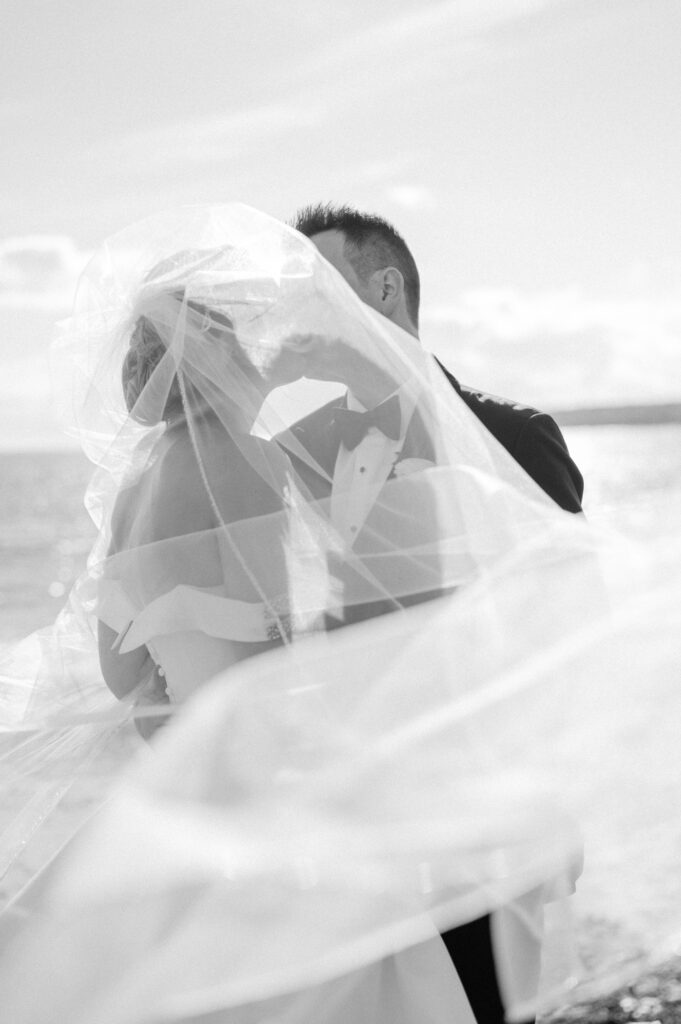 Quiet moment between newlyweds captured at fall Beauport Hotel wedding Gloucester MA