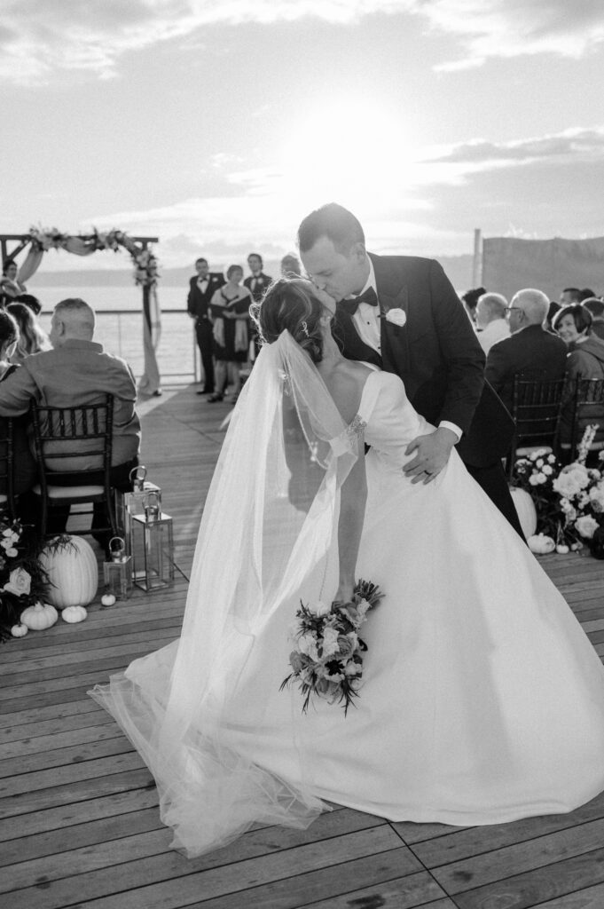 Sunlight streaming through ceremony setup at Beauport Hotel in Gloucester MA