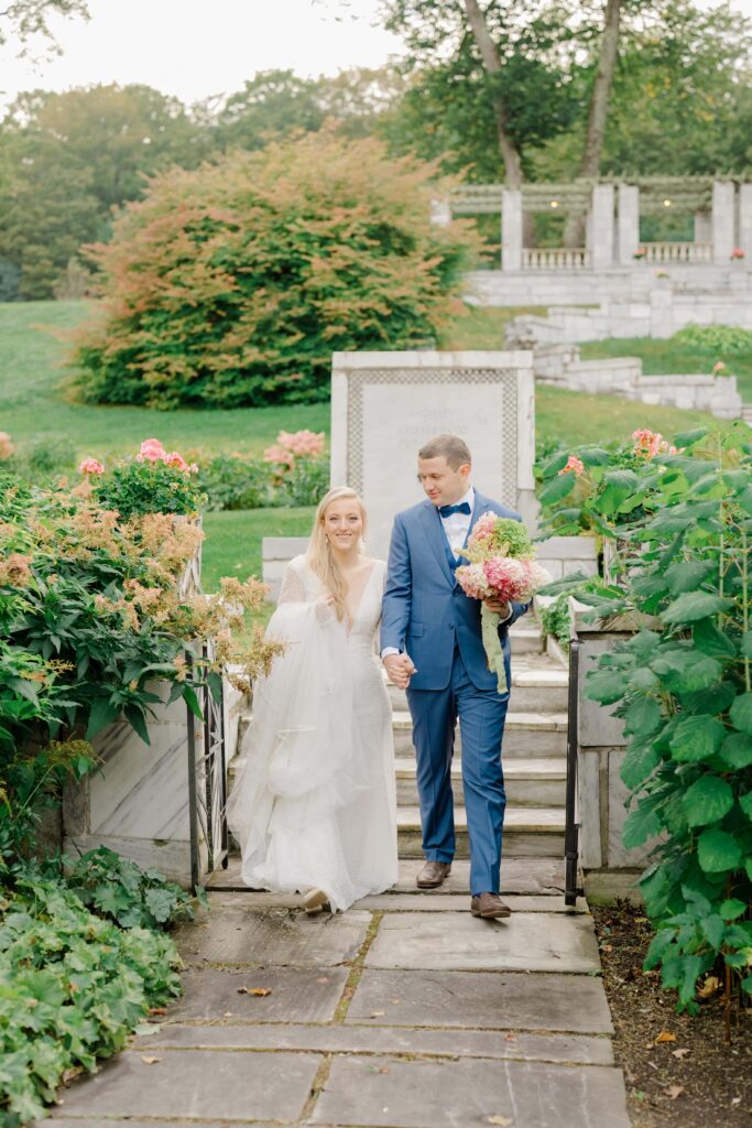 Romantic portraits of the bride and groom during their Vermont wedding, capturing connection and quiet moments.