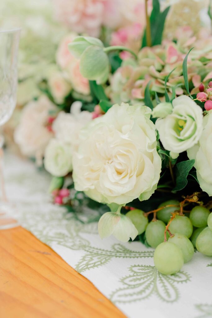 Wedding reception details captured at Marble House in Manchester, Vermont, showcasing timeless styling.
